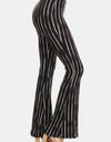 Leggings Depot Striped High Waist Flare Pants