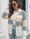 Color Block Button Down Cardigan