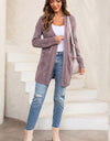 Cable-Knit Dropped Shoulder Slit Cardigan