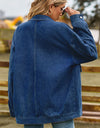 Dropped Shoulder Denim Jacket with Pockets