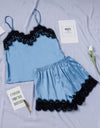 Lace Detail Spaghetti Strap Top and Shorts Lounge Set