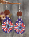 Printed PU Leather Dangle Earrings