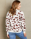 Woven Right Animal Print Button Front Sweater Cardigan