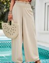 Smocked Wide Leg Pants with Pockets