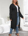 Plus Size Open Front Long Sleeve Cardigan