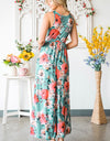 Floral Sleeveless Maxi Dress with Pockets