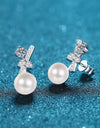 Pearl Moissanite Stud Earrings