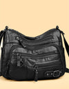 Multi-Pocket PU Leather Crossbody Bag