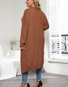 Plus Size Open Front Long Sleeve Cardigan