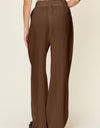 Double Take Full Size Texture Drawstring Wide Leg Pants