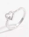 925 Sterling Silver Zircon Heart Ring