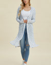 Double Take Full Size Open Front Longline Cardigan