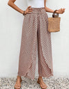 Tied Printed Wide Leg Pants