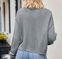 Button Up Dropped Shoulder Cardigan