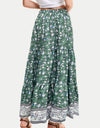 Full Size Tiered Printed Elastic Waist Skirt