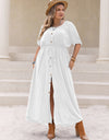 Plus Size Round Neck Half Sleeve Dress