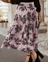 Embroidered High Waist Maxi Skirt