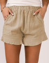 Elastic Waist Pocketed Shorts