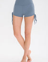 Drawstring Wide Waistband Side Tie Sports Shorts