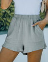 Elastic Waist Shorts with Pockets