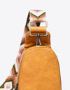 Random Pattern Adjustable Strap PU Leather Sling Bag