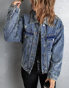 Studded Button Down Denim Jacket