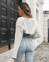 Ribbed Exposed Seam Long Sleeve Cardigan