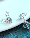 925 Sterling Silver Reindeer-Shaped Moissanite Earrings