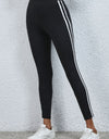 High Waist Striped Cropped Leggings