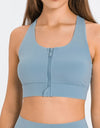 Zip Up Racerback Sports Bra