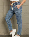 Baeful Drawstring Denim Joggers