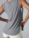 Slit Round Neck Active Tank