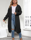 Plus Size Open Front Long Sleeve Cardigan