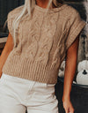 Cable-Knit Round Neck Sweater