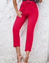 Straight Leg Cropped Pants with Pockets