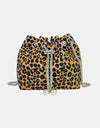 Animal Print Nylon Bucket Bag