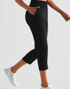 Elastic Waist Cropped Sports Pants