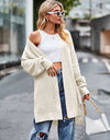 Long Sleeve Waffle-Knit Cardigan