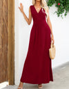 Surplice Neck Sleeveless Maxi Dress