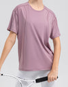 Round Neck Short Sleeve Active Top