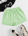 Drawstring Pocketed Elastic Waist Shorts