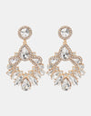 Zinc Alloy Frame Glass Stone Dangle Earrings