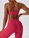 Cropped Halter Neck Sports Bra