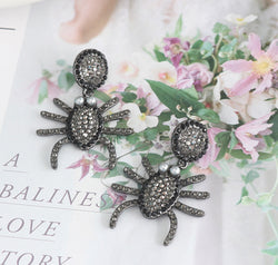 Spider Rhinestone Alloy Earrings