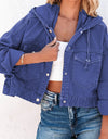 Hooded Dropped Shoulder Denim Jacket