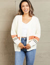 Woven Right Color Block Open Front Drop Shoulder Cardigan