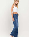 Lovervet High Rise Clean Cut Raw Hem Wide Jeans