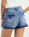 Distressed Button Fly Denim Shorts