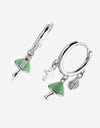 925 Sterling Silver Multi-Charm Drop Earrings