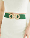 Geometric Buckle Elastic Wide Belt